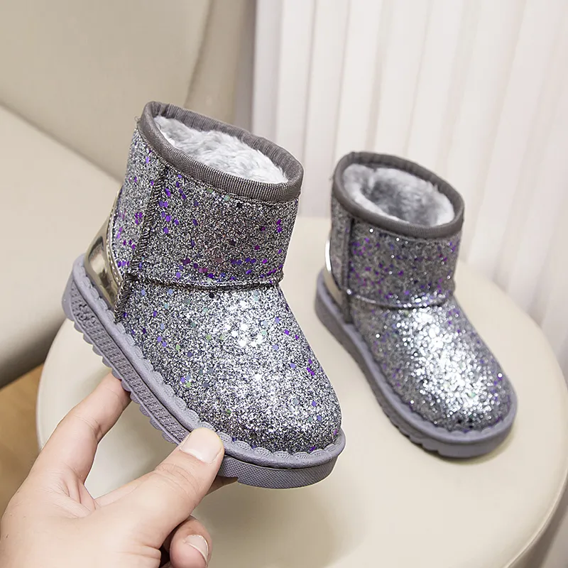 Warm Kids Snow For Children New Toddler Winter Princess Child Shoes Non-slip Flat Round Toe Boys Girls Baby Lovely Boots_voghion.com