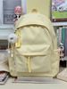 Ins Campus Casual Solid Color Simple Versatile Lightweight Backpack High School College Student Double Shoulder Bag_voghion.com