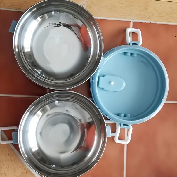 Contenitore per il pranzo in acciaio inossidabile a doppio strato con coperchio trasparente, a prova di perdite, mantiene il cibo caldo o freddo, per studenti e professionisti, lavabile in lavastoviglie._voghion.com