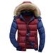 Winter zipper pocket youth casual zipper detachable collar fit brown spot thickened solid color jacket_voghion.com
