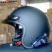 Vintage Style Motorcycle Half Helmet With Bluetooth Intercom & 3C Certification - Lightweight ABS Shell, Adjustable Fit For Men & Women_voghion.com