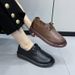 Scarpe singole da donna piccole scarpe in pelle Mocassini quattro stagioni nuove scarpe casual con lacci_voghion.com
