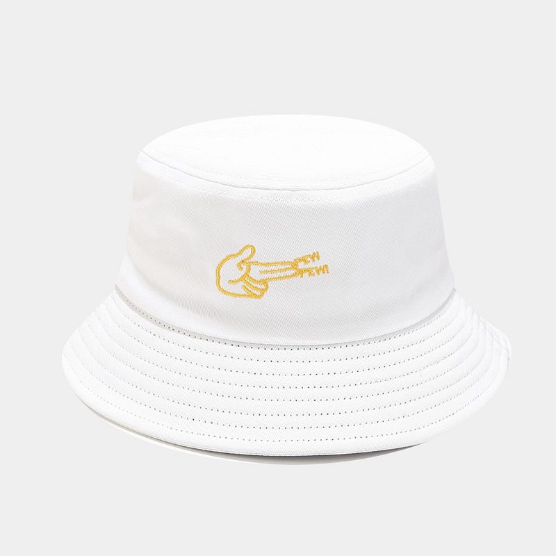 Printemps et été nouveau geste créatif broderie seau chapeau tendance hip hop personnalité bassin chapeau shopping couple chapeau_voghion.com