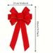 10-Loop Red Velvet Christmas Bow Decoration - Elegant Flocked Edge Holiday Ribbon For Tree, Wreaths & Gifts (27x50cm)_voghion.com