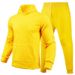 2024 autumn/winter men's women's casual European size solid color with fleece loose fitting hoodie and pants two-piece_voghion.com