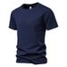 Kurzarm-Basic-Top für Herren, lässig, 100 % Baumwolle, normale Passform, O-Ausschnitt, T-Shirts, Schwarz, Weiß, Marinegrau_voghion.com