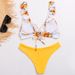 New Split Sexy Solid Color Printed Triangle Bikini Set Swimsuit_voghion.com
