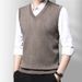Ärmelloser Pullover für Herren, Strickweste, dickes, warmes Winter-Schichtstück für Freizeit- und Bürokleidung_voghion.com