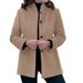 2025 New Autumn And Winter Simple Long Sleeve Turn-Down Collar Button Slim Wool Coat For Women_voghion.com