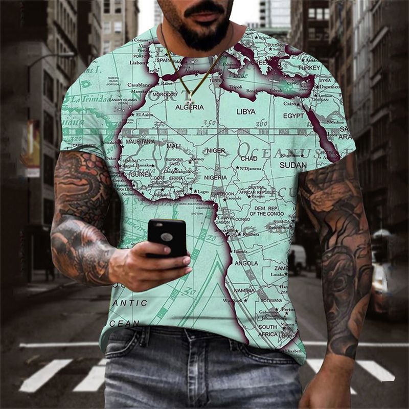 2023 Herren-T-Shirt, amerikanisches bedrucktes T-Shirt, Sommer-Rundhalsausschnitt, cooles, übergroßes Muskel-Streetwear-T-Shirt für Herren_voghion.com