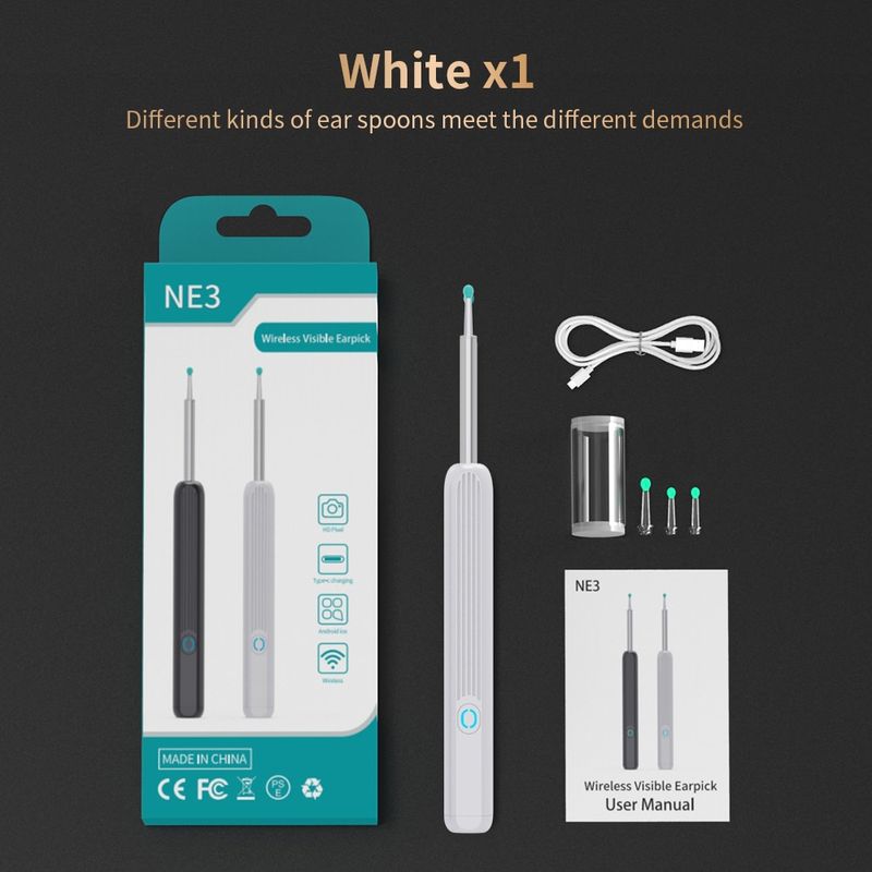NE3 30% discount Cleaner NATFIRE High Precision Wax Removal Tool wh Camera LED Light Wireless Otoscope Smart Ear Cleaning_voghion.com