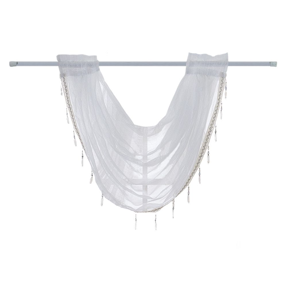 Luxurious Decoration: Lucia's Elegant Waterfall Curtains, For The Living Room, Kitchen And Bedroom, Soft Polyester Curtains, Single White_voghion.com