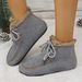 2025 New Large Size Wool Short Cotton Shoes For Women Winter Fleece-Lined Casual Warm Lace-Up Snow Boots_voghion.com