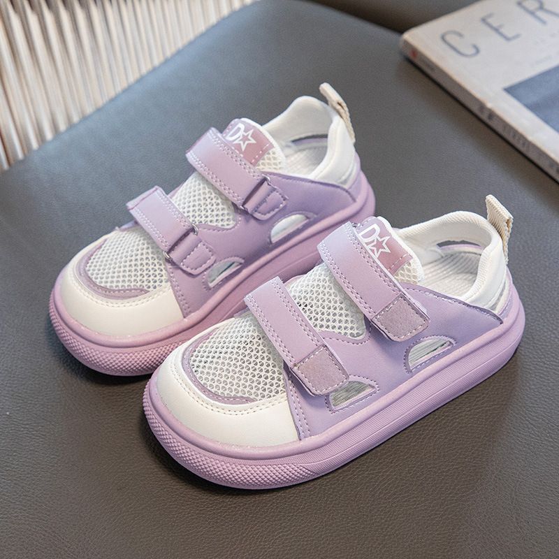 Girls' Sports Summer New Style, Children's Board Hollowed Out Mesh Surface, Elementary School Students' Casual Shoes,_voghion.com