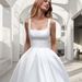 Women's Clothing Light Wedding Dress High End Sense Of Certificate White Dress Satin Simple Outdoor Travel Forest Style Graduation Dress_voghion.com