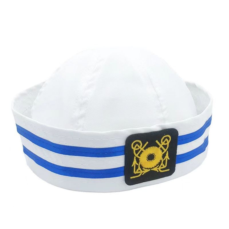 Bestickte Marine Spaß Flat Top Militär Party Matrosenmütze Unterwäsche Zubehör_voghion.com