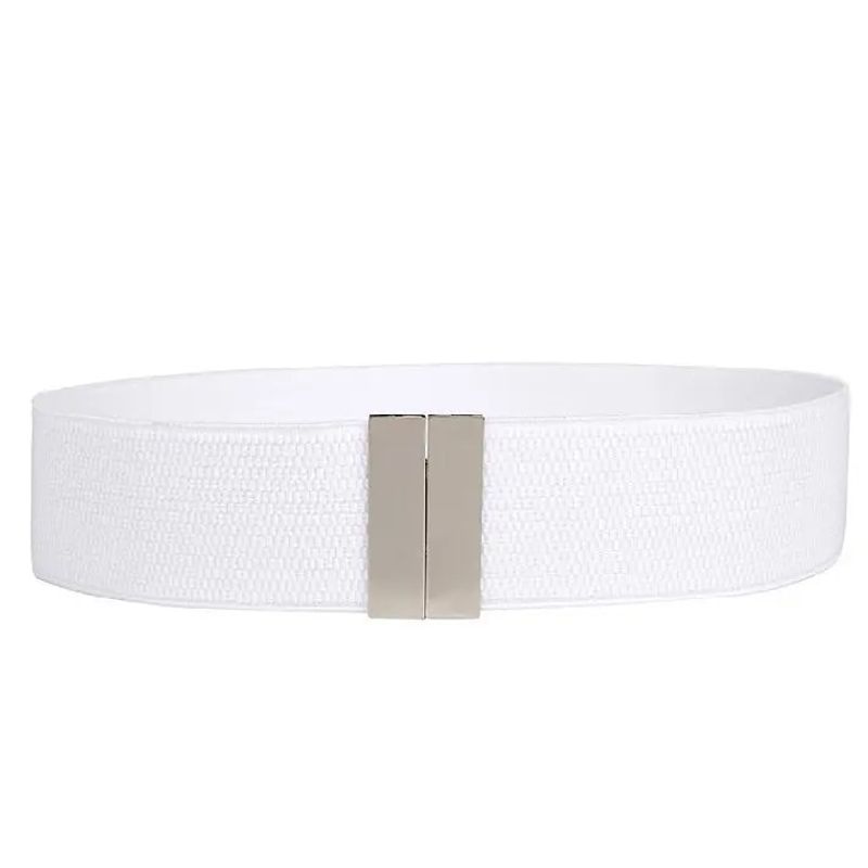 HOT Wide Elastic Stretch Belt Women Dress Accessories Waistband Corset Waist Metal Buckle GM001_voghion.com