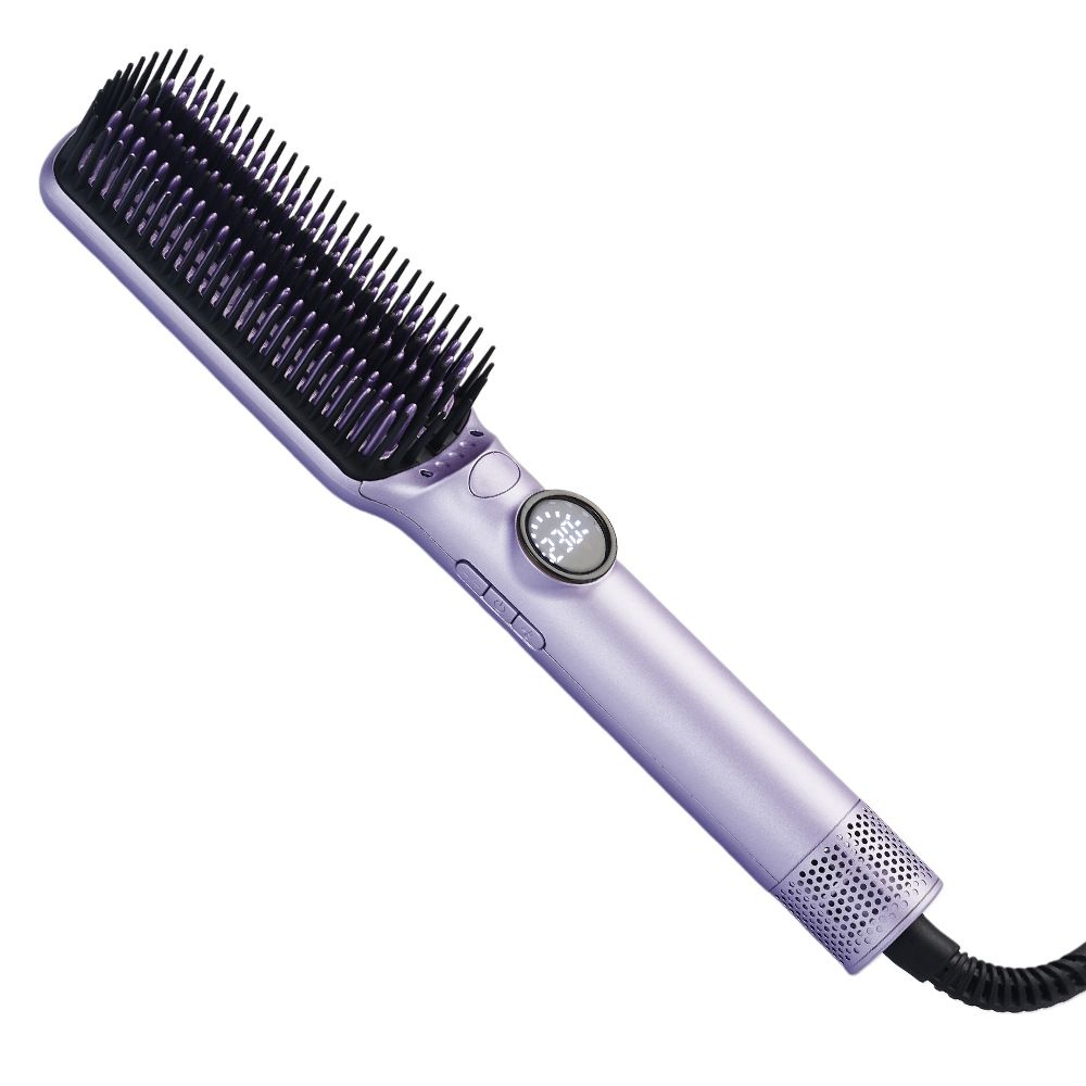 Hot & Cold Air Volumizing Comb, Anti-Scald Straightener With LCD, 2-in-1 Hair Styling Tool_voghion.com