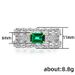 Cao Shi Emerald Zircon For Women Double Row Diamond Palace Style Light Luxury Socialite Ring_voghion.com