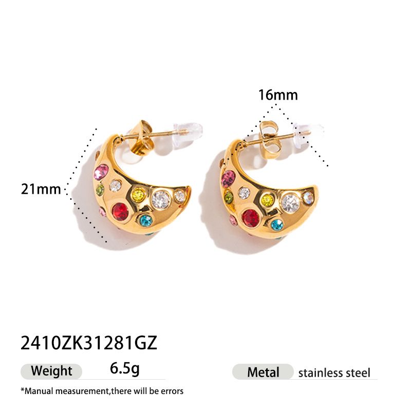 ins style diamond water drop non fading earrings gold design light luxury titanium steel earrings for women_voghion.com