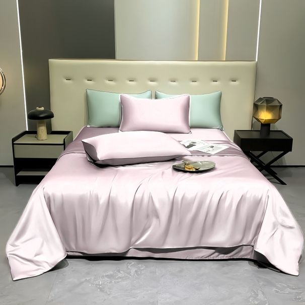 Satin Washed Silky Quilt Cover Pillowcase Three Piece Set Without Sheets_voghion.com