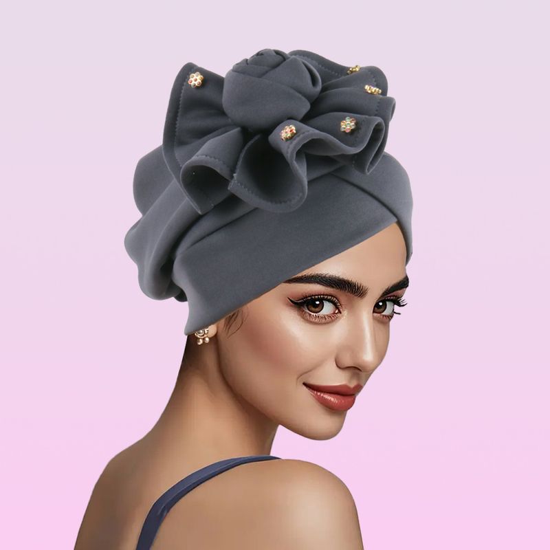 West Africa Nigeria's New Space Layer Side Sticky Flower Toe Headscarf Cap, Base Cap For Women_voghion.com