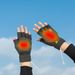 Winter Warm Plush Heating Rechargeable USB Flip Cover Gloves_voghion.com