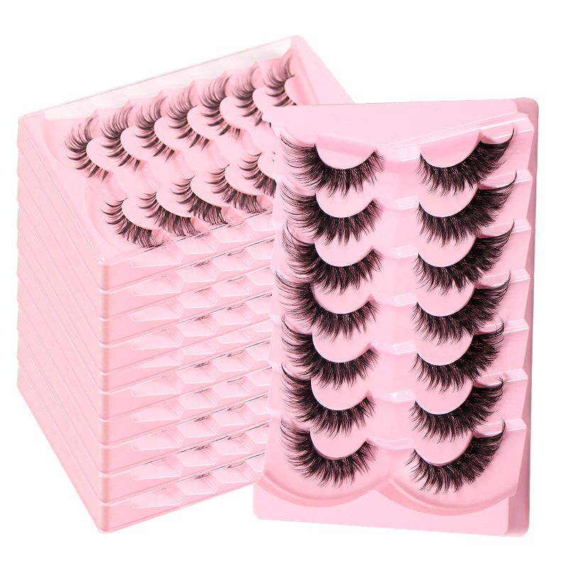 Hot-selling 7 Pairs Fox False Realistic Cat Eye Natural Dense Curled Eyelashes_voghion.com