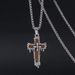 Popular Hip Hop Necklace Jewelry Street Cross Pendant Necklace Male Personality Bouncing Alloy Pendant Sweater Chain_voghion.com