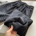 girl Two Colors Original Fabric Silver Fox Velvet Retro Loose Plaid Casual Lazy Style Wide Leg Pants For Women Winter_voghion.com