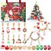 Popular Children's DIY Christmas Advent Calendar Beaded Bracelet Set, 3D Christmas Tree Bead Bracelet Blind Box_voghion.com