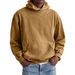 Men’s Vintage Washed Cotton Hoodie – Distressed Pullover With Patch Pockets In Army Green/Black/Brick Red_voghion.com