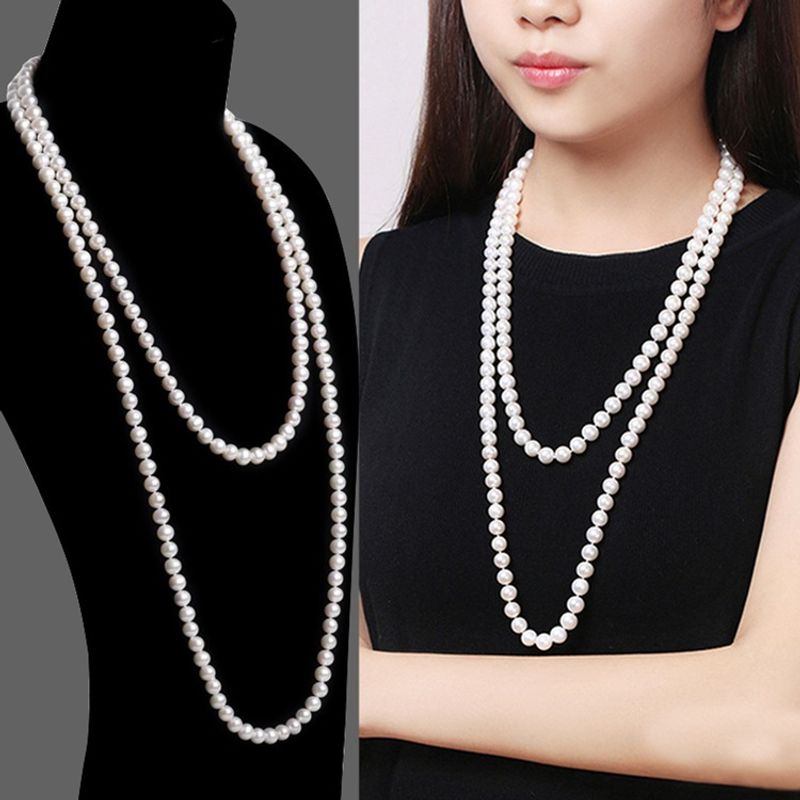 Parelketting Trui Lang Dames Veelzijdig Eenvoudig Hoogwaardig Kledingketting Accessoires Hanger Herfst En Winter_voghion.com