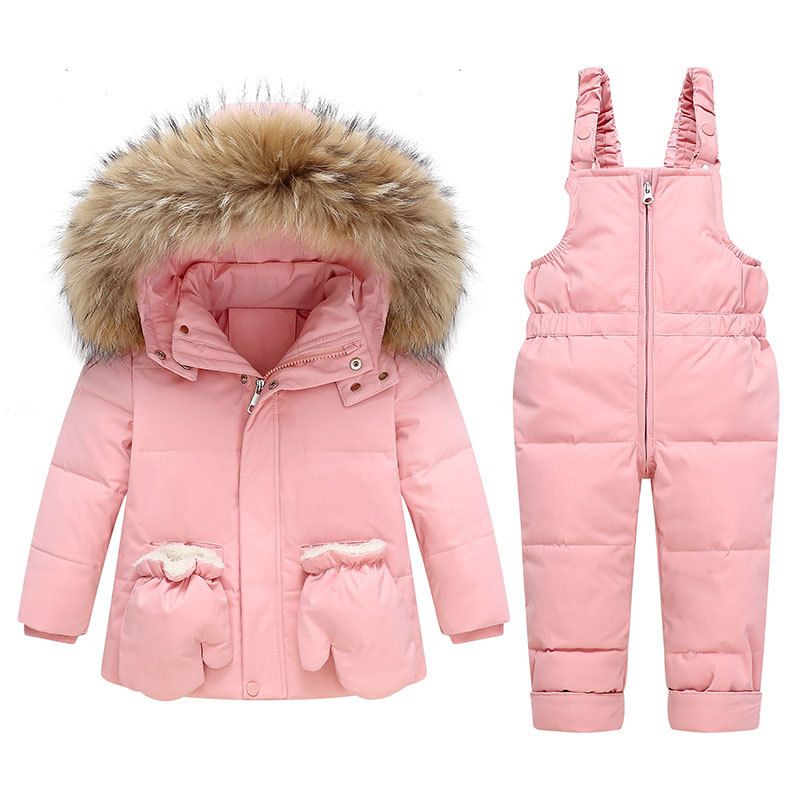 Premium Kids' Winter Snowsuit Set – Insulated Hooded Puffer Jacket & Pants (90% White Duck Down, Water-Resistant, Unisex 3-8Yrs, EU/US Style)_voghion.com