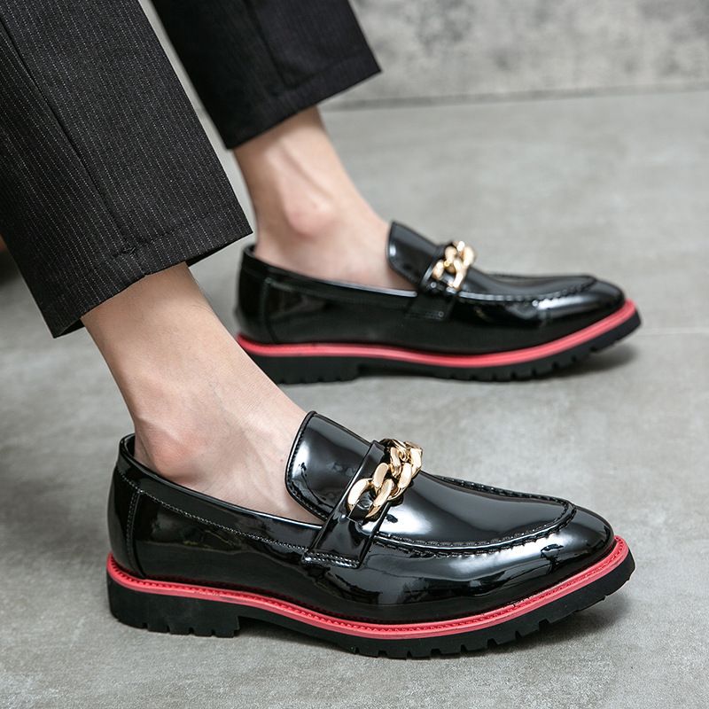 Plus Size New Fashion Men's Pointed Leather Trendy British Style Wedding Groom Shoes_voghion.com