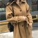 Oversized Wool Blend Trench Coat For Women – Longline Winter Pea Coat With Belted Waist, Thickened Lining For Subzero Days (Stone White/Camel/Black)_voghion.com