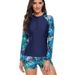 Long Sleeve Rash Guard & Swim Shorts Set - Sporty Surfing Swimsuit For Women (UPF 50+ Protection Quick-Dry & Sexy Print)_voghion.com