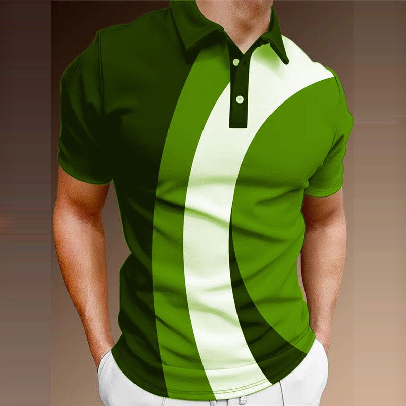 Hochwertiges Top T-Shirt Herren Poloshirt 3D Poloshirt Revers Herren Revers T-Shirt Top_voghion.com