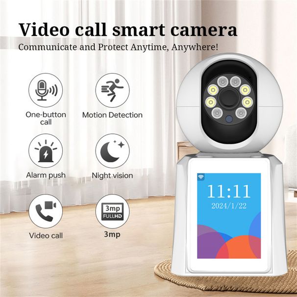 Icsee HD Wireless With Screen Two Way Video Call Voice 3MP Camera Indoor Monitoring_voghion.com