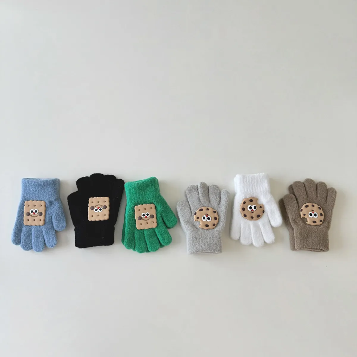 Gants pour enfants mignon garçon Instagram tricoté chaud bébé cinq doigts_voghion.com