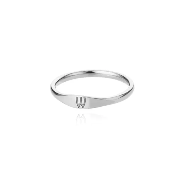 Niedlicher kleiner Buchstabe von A-Z für Frauen und Männer, Edelstahlschmuck, personalisierte Initialen, stapelbare Fingerringe, Größe 7 8 9 10_voghion.com