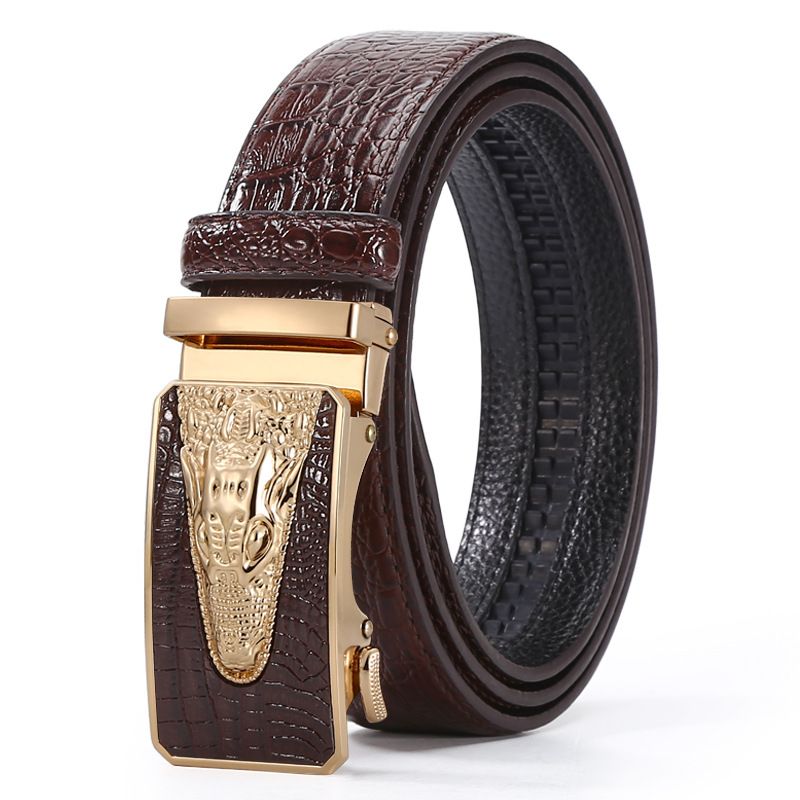 VOOTHOST Nieuwe zakelijke heren legering automatische gesp leren riem mode veelzijdige broek jeans merk zakelijke riem F0006_voghion.com