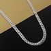 Qianbihe Couple Necklace Flat Hip Hop Jewelry Simple Fashion Appearance Necklace for Parties-Silver 20Inch_voghion.com