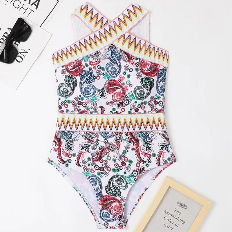Maillot de bain une pièce 2025, nouvelle collection, ceinture tricotée, imprimé, dos nu, sexy, gainant, amincissant, bikini_voghion.com