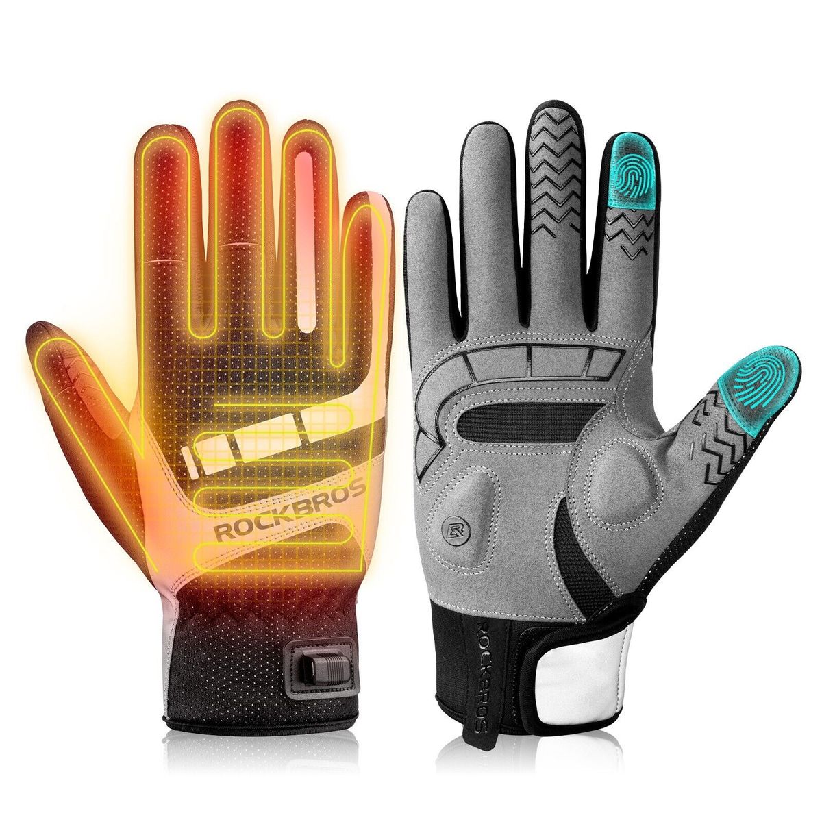 ROCKBROS Beheizbare Handschuhe Winter Warm Beheizte Motorradhandschuhe Fahrrad_voghion.com