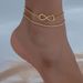 Square Chain Figure-8 Light Luxury Niche Design Minimalist Style High-End Anklet_voghion.com