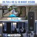 2k Video Doorbell Wireless Home WiFi HD Infrared Niht Vision Intercom Smart Remote Monitorin Capable of Camera_voghion.com