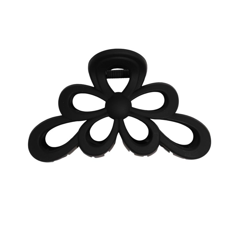 Fermaglio a forma di fiocco con fiore cavo opaco di alta qualità - Fermaglio a forma di squalo grande per la parte posteriore della testa, semplice ed elegante, in stile giapponese-coreano_voghion.com