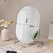 Classic Round Vanity Mirror With PU Frame - Non-LED Makeup Mirror For Home, Dorm & Bathroom (Silver/Black/Gold, HD Reflection)_voghion.com