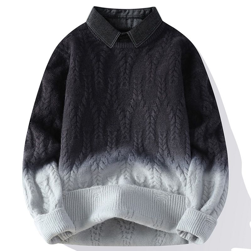 ​​Men's Premium Knit Sweater - Soft Cotton Crewneck Pullover For Fall & Winter (Khaki/Dark Gray/Army Green/Light Gray/Brown_voghion.com